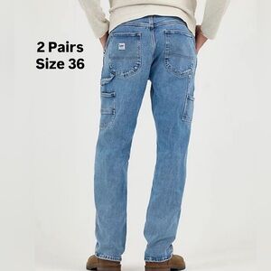 2 Pairs of Men’s Legendary Workwear Loose Fit Carpenter Jeans size 36